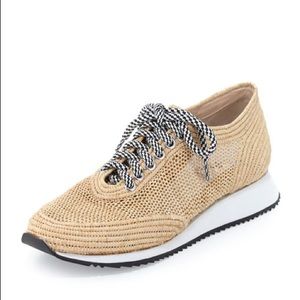 Loeffler Randall Roxie Raffia Lace-Up Sneaker